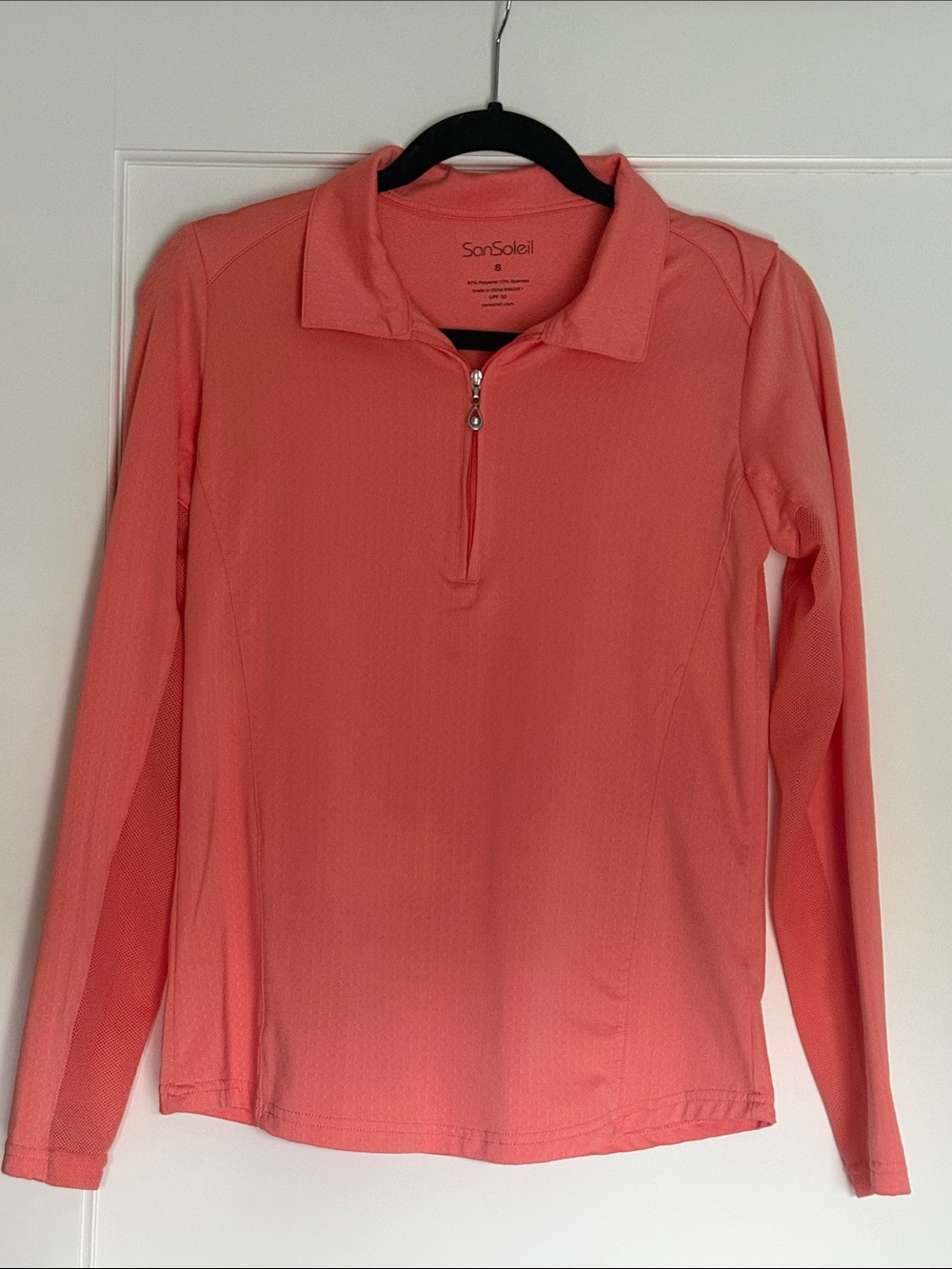 SunSoiell Coral Long-Sleeve Zip-Front Golf Top